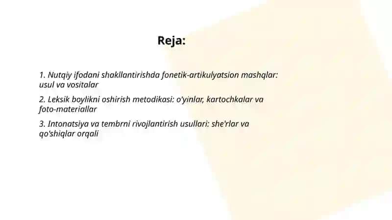 MTT tarbiyachisining bolalarning ifodali nutqini shakillantirish metodikasi 2