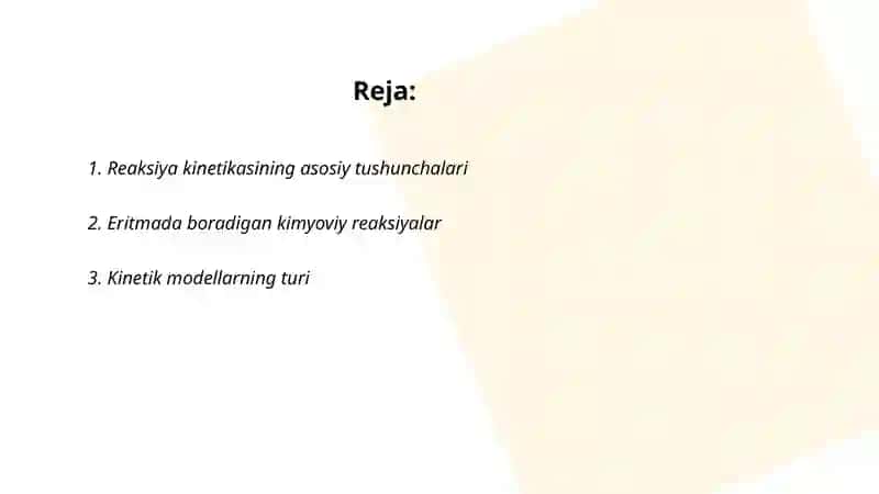 Eritmada boradigan reaksiya kinetikasi 2
