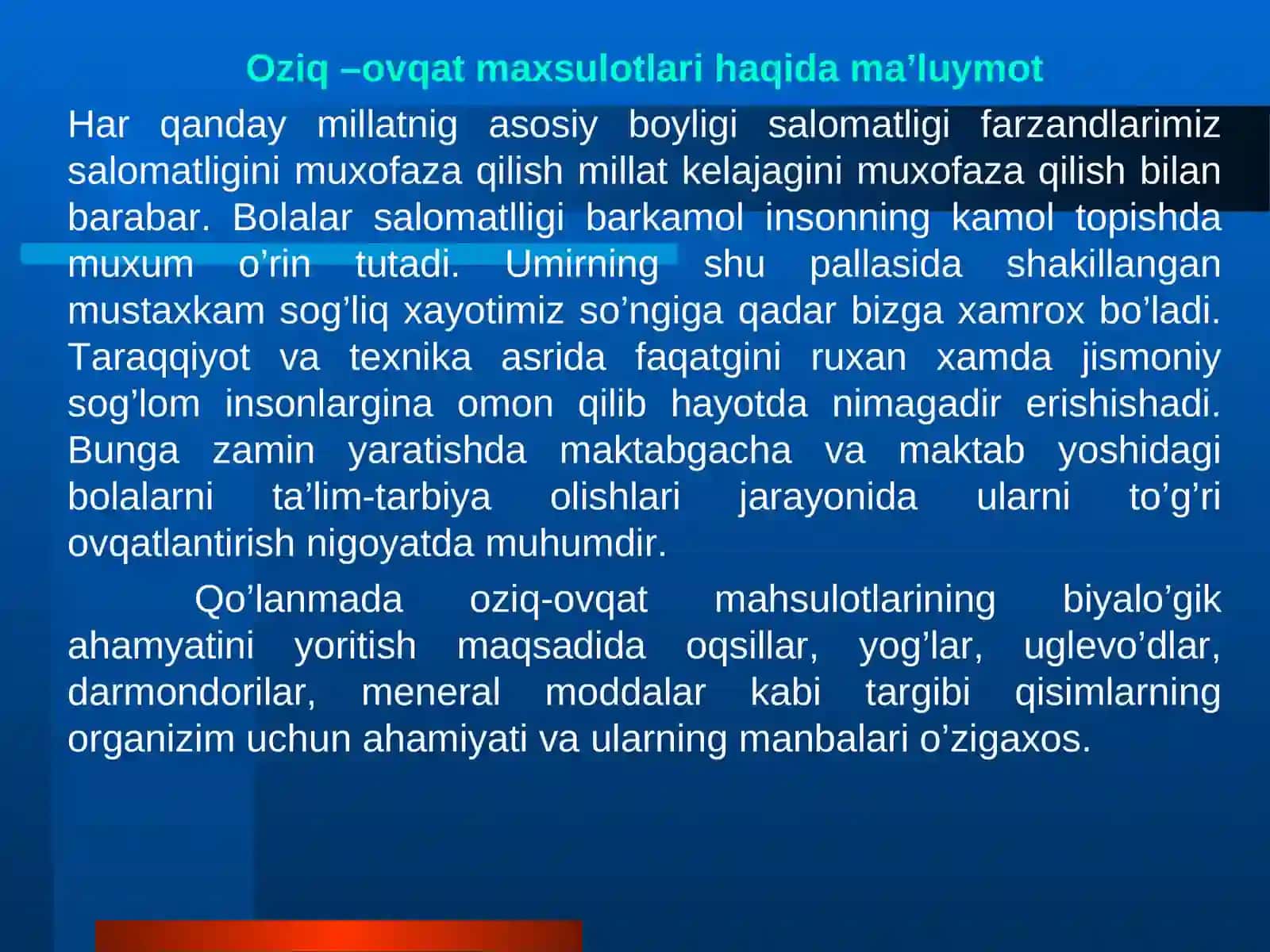 Oziq ovqat maxsulotlari bilan ishlaganda sanitariya 2