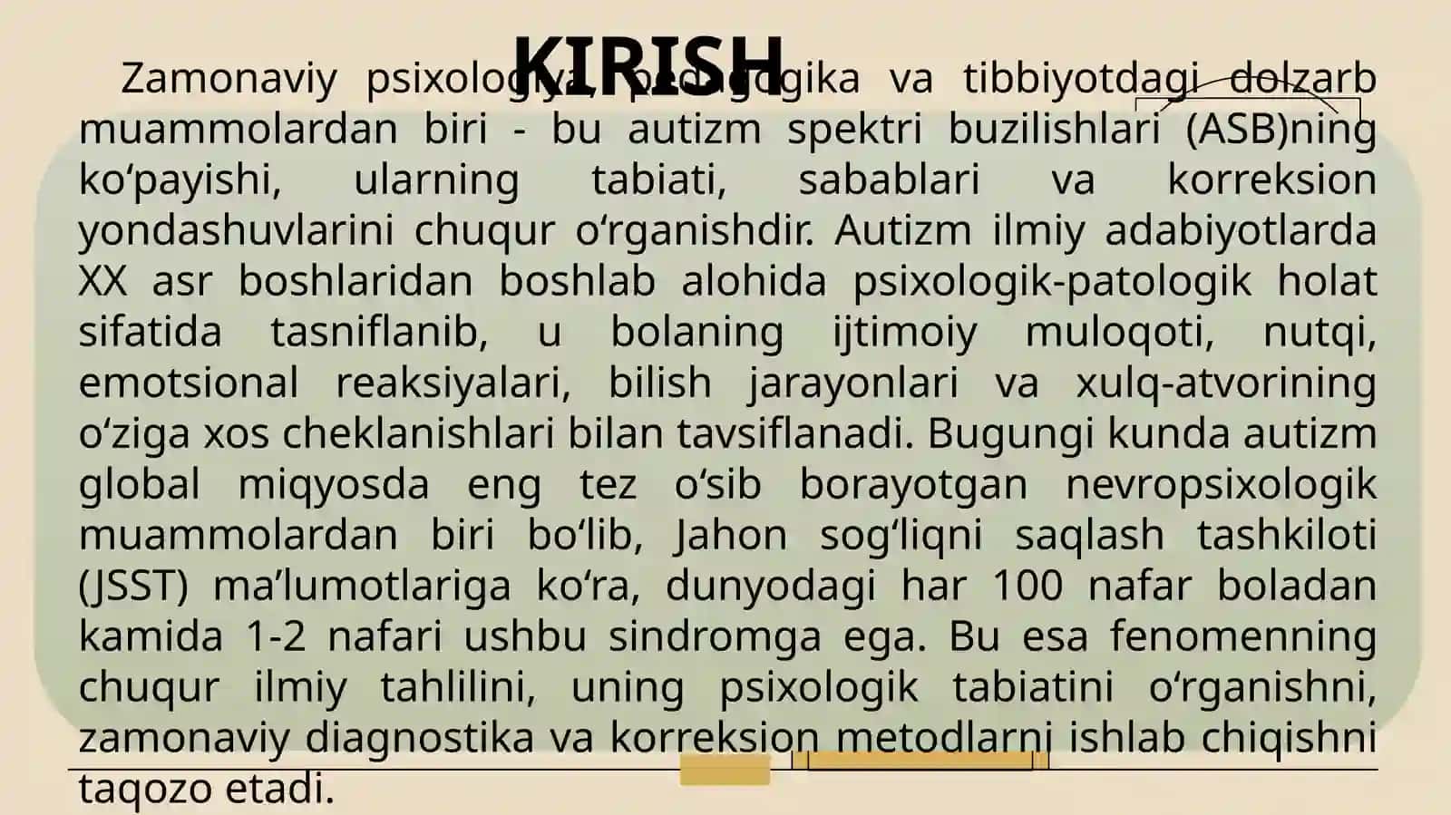 AUTIZM: MUAMMO VA TADQIQOTLAR 2