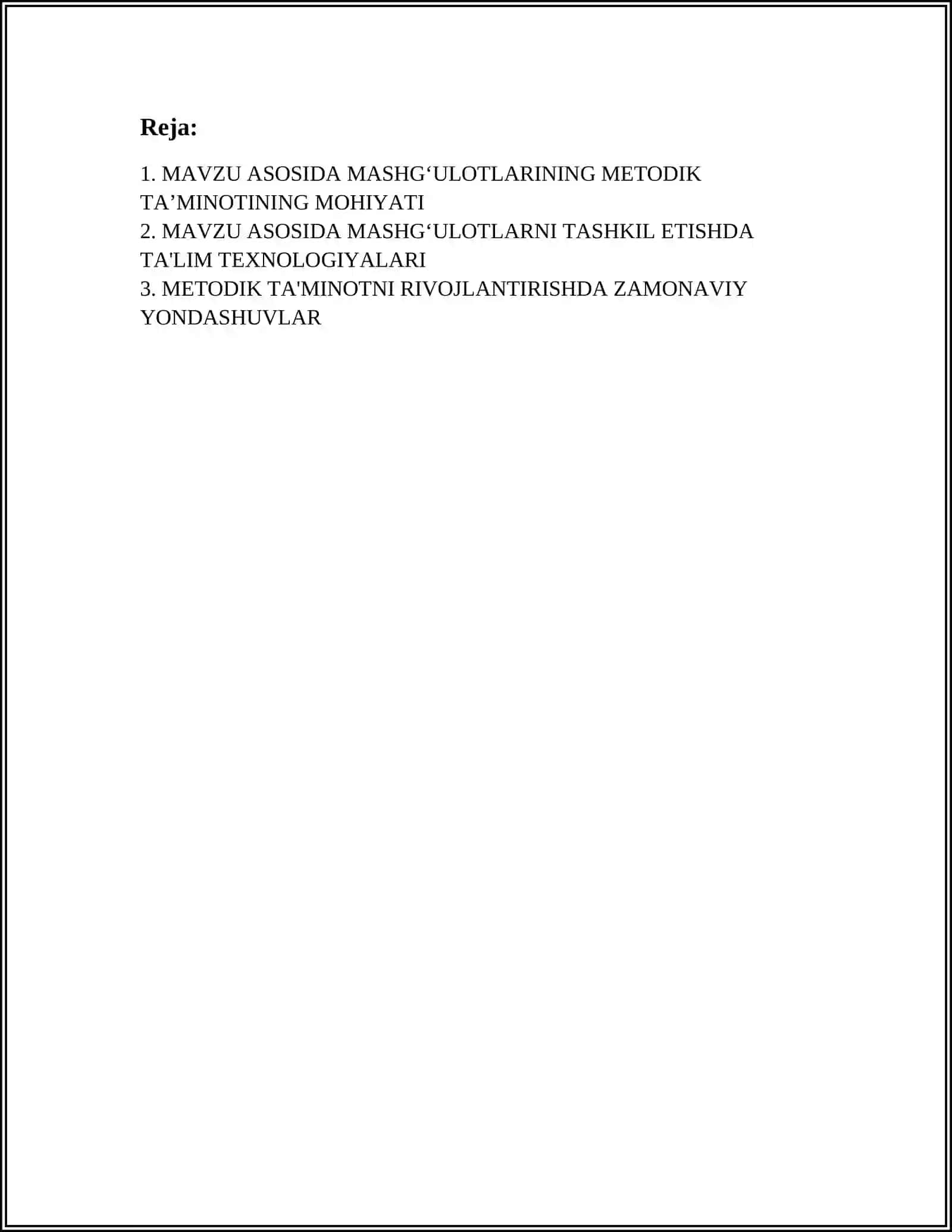 Mavzu Asosida Mashgʻulotlarning Metodik Taʼminotining Mohiyati 2