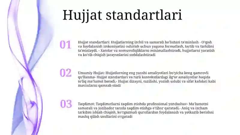 Umumiy Hujjat Boʻyicha Taqdimot 2