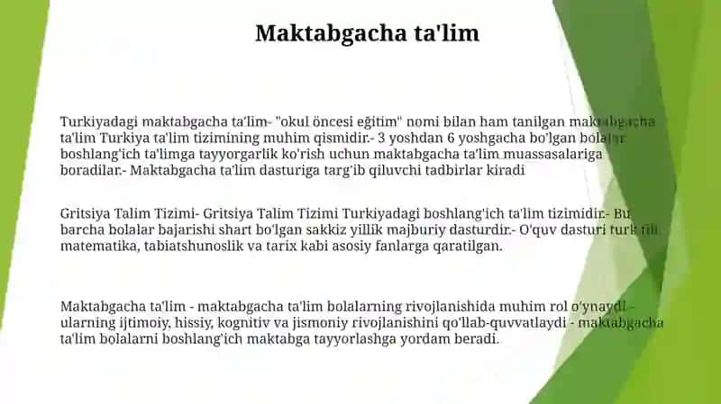 Gritsiya Talim Tizimi 2