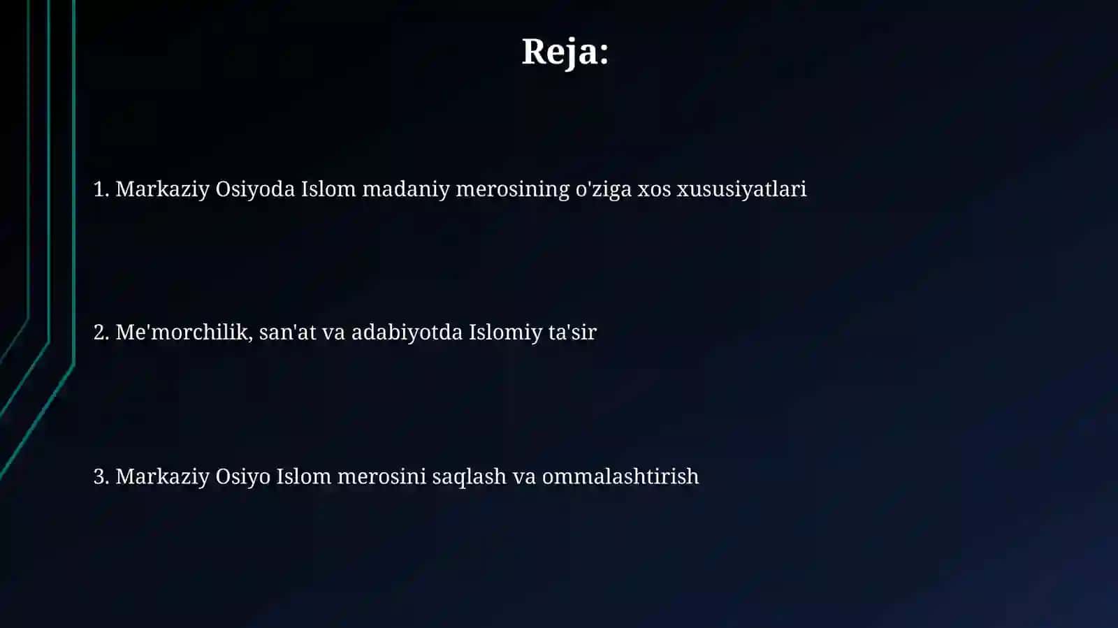 Islom Madaniy Merosi Markaziy Osiyo Talqinida 2