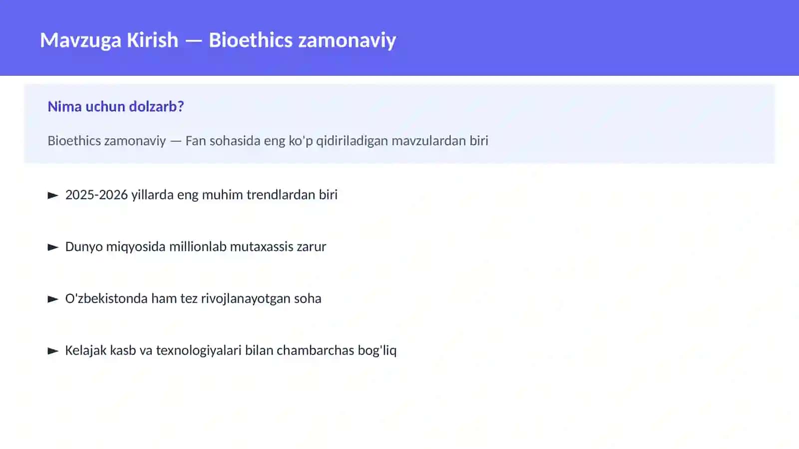 Bioethics zamonaviy 2