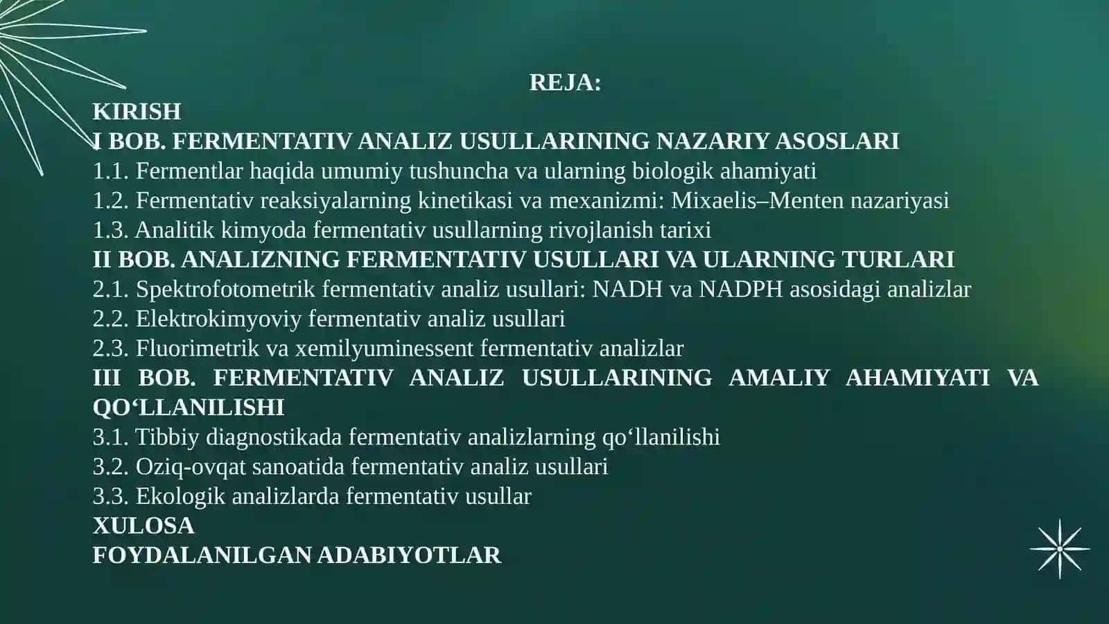 Analizning fermentativ usullari 2