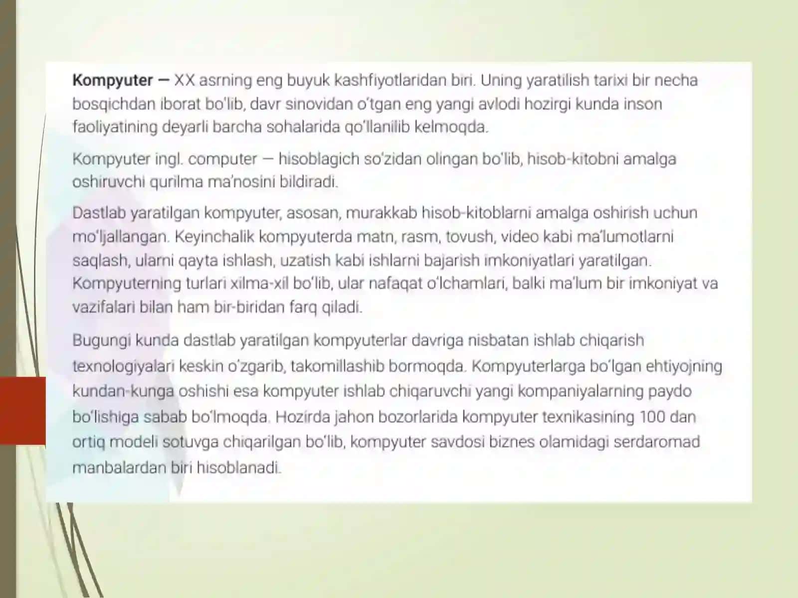 Shaxsiy kompyuterning apparat taʼminoti 2