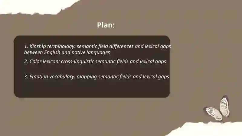 Semantic field and lexical gaps in English and Native Languages 2