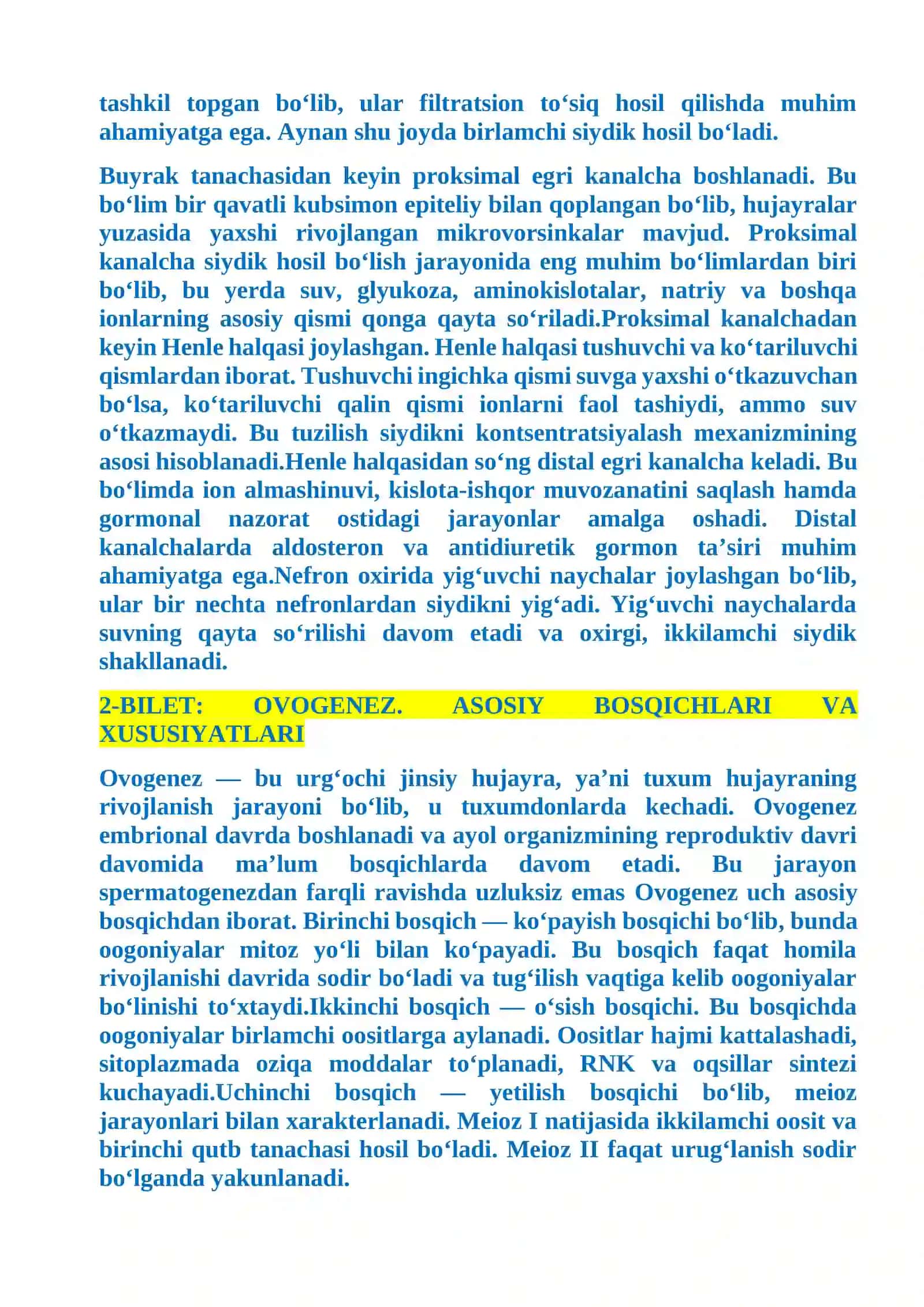 Nefron Turlari Va Qismlari 2