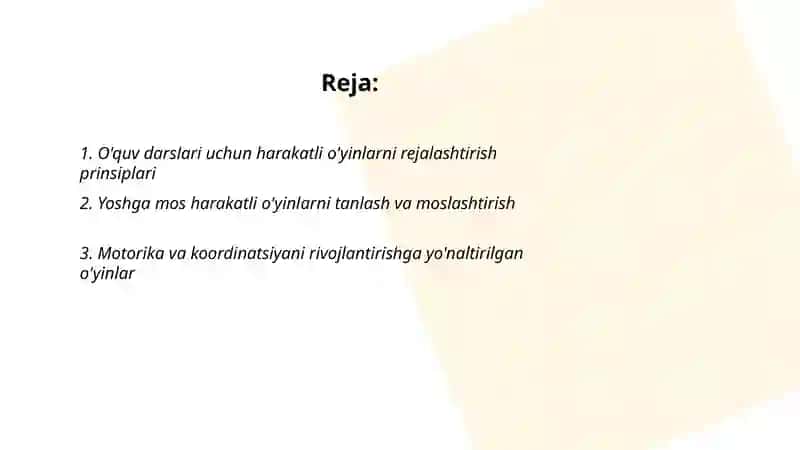 Harakatli o'yinlarni o'rgatish 2