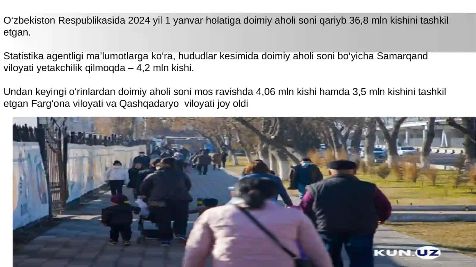 O`zbekiston Respublikasi shaharlarining aholi soni bo`yicha tipologiyasi 2