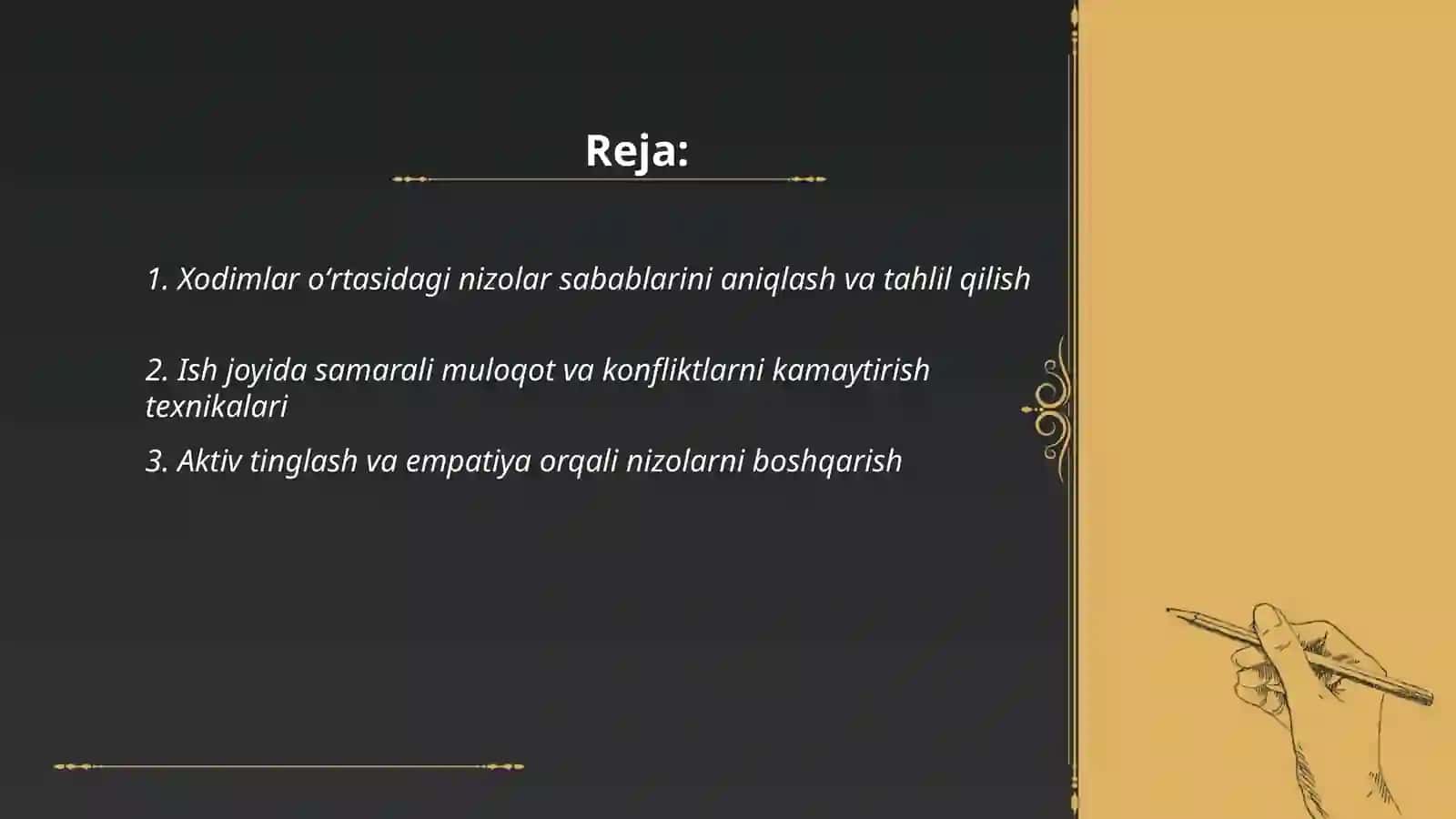 Xodimlar oʻrtasidagi nizolarni boshqarish va yechish usullari 2