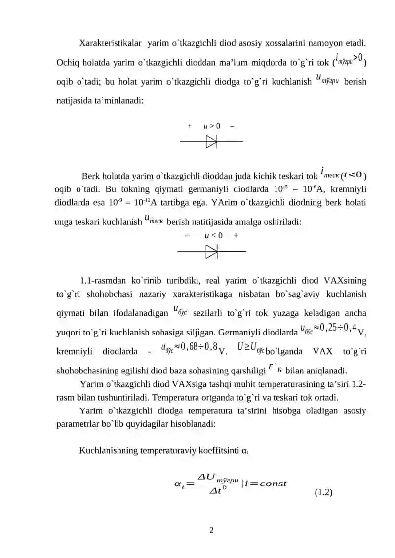 Yarimo`tkazgich Diod 2
