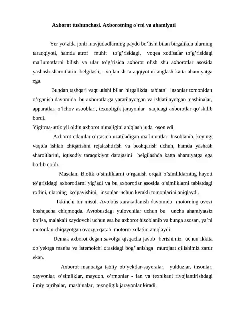 Axborot manbalari va ularning turlari 2