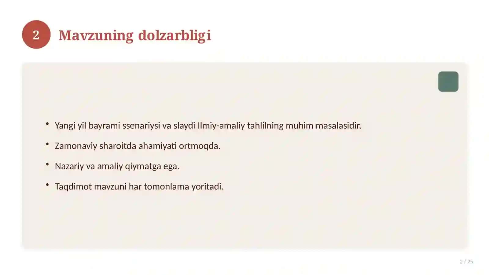 Yangi yil bayrami ssenariysi va slaydi 2