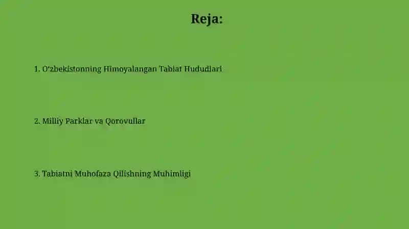 Oʻzbekistonning Himoyalangan Tabiat Hududlari 2