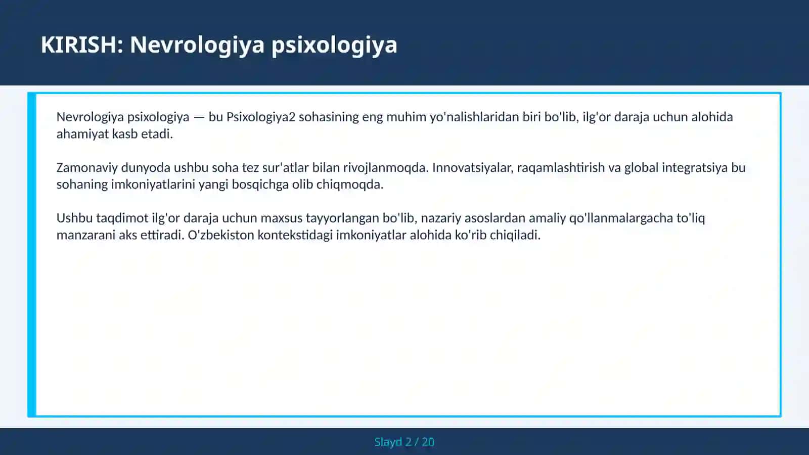 Nevrologiya Psixologiya 2