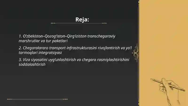 Transchegaraviy turizm: O‘zbekiston – Qozog‘iston – Qirg‘iziston 2
