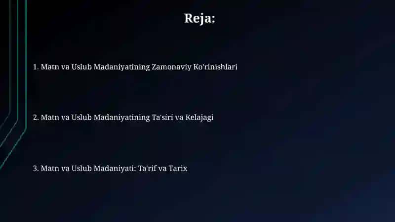 Matn va Uslub Madaniyati 2