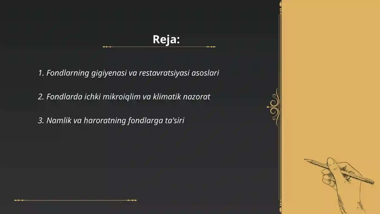 Fondlarning gigiyenasi va restavratsiyasi 2