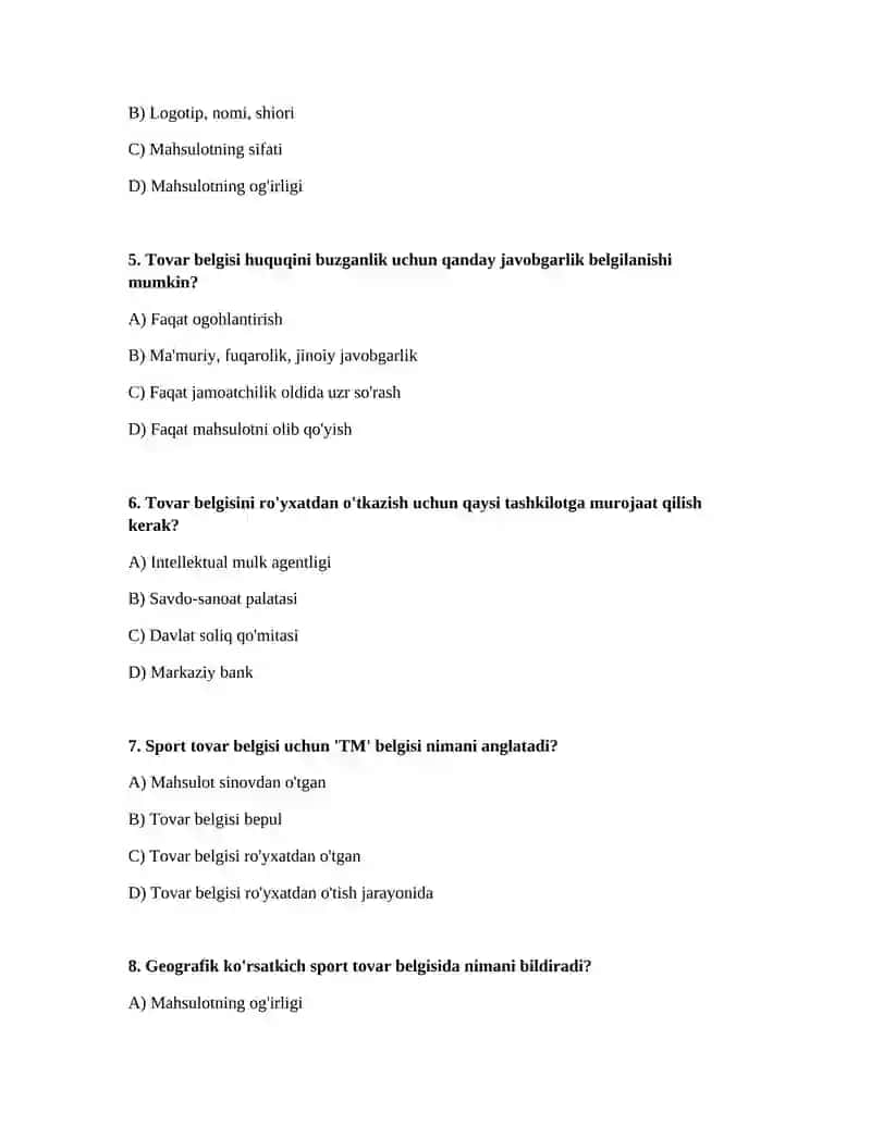 Sport sanoatida tovar belgisi 2