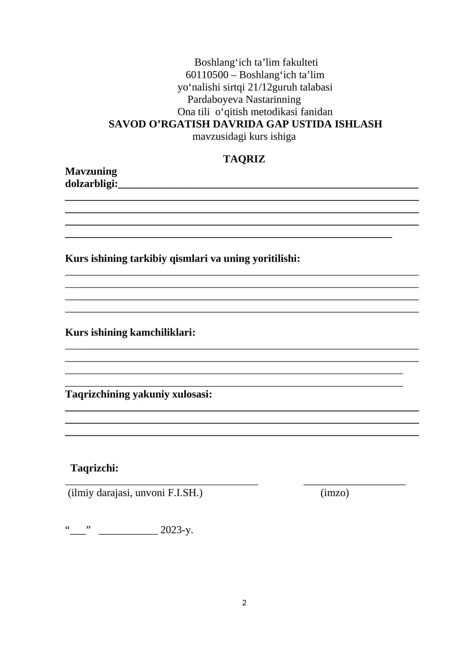 SAVOD O’RGATISH DAVRIDA GAP USTIDA ISHLASH 2