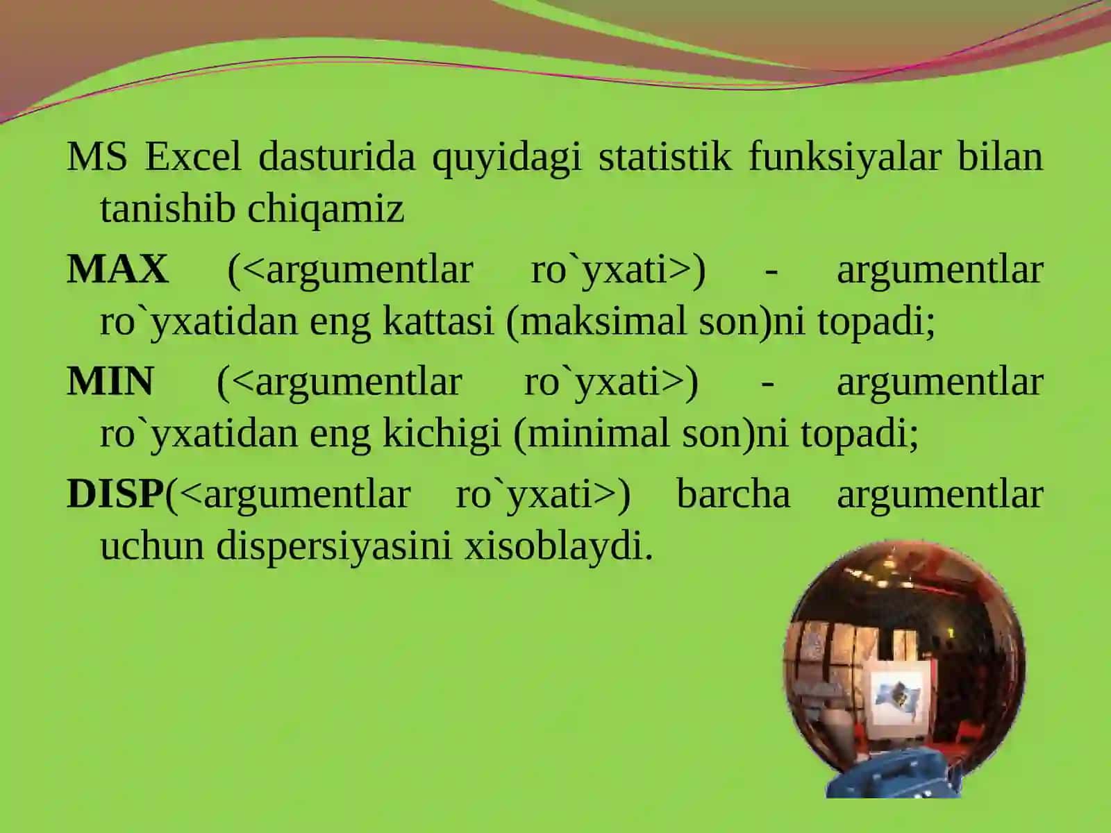 Statistik funksiyalar 2