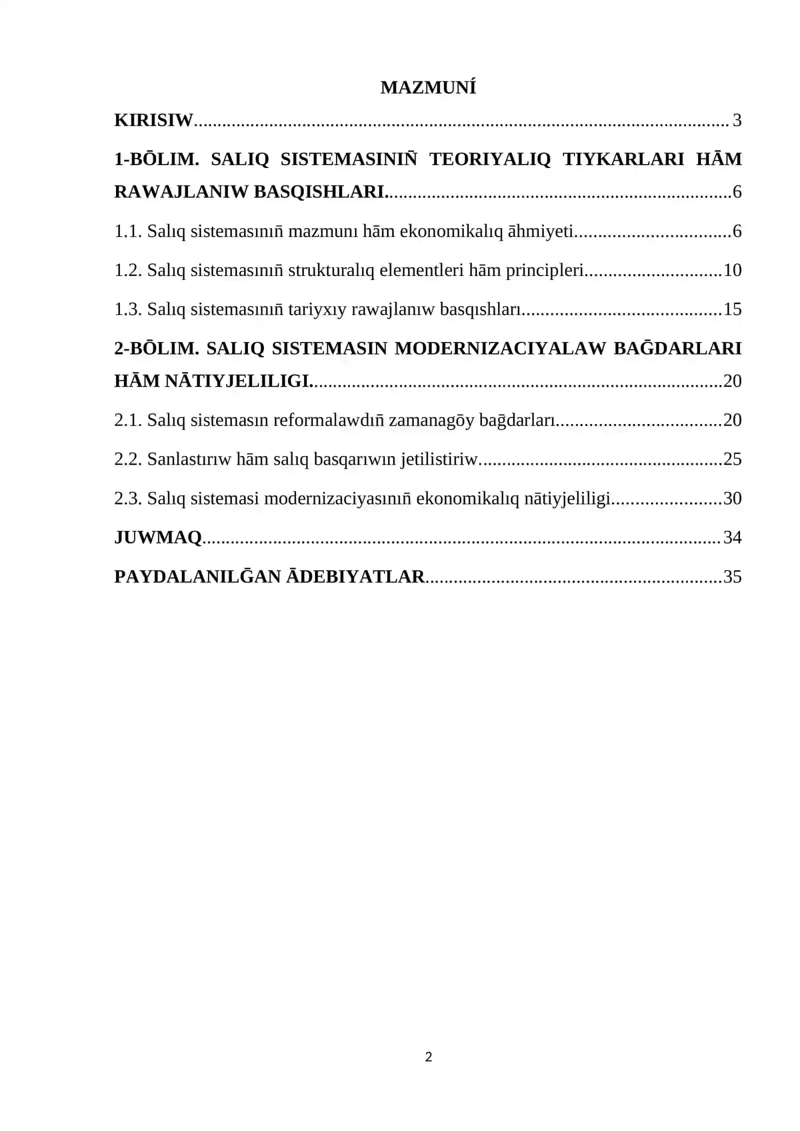 Salıq sistemasınıń modernizaciya processleri 2
