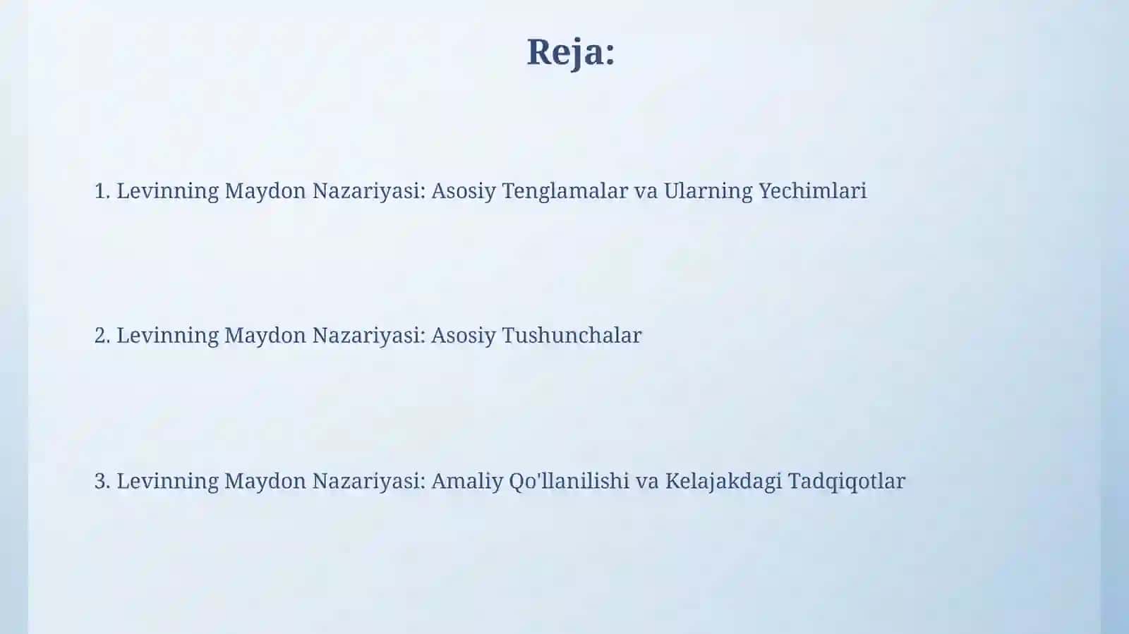 K.Levinning maydon nazariyasi 2