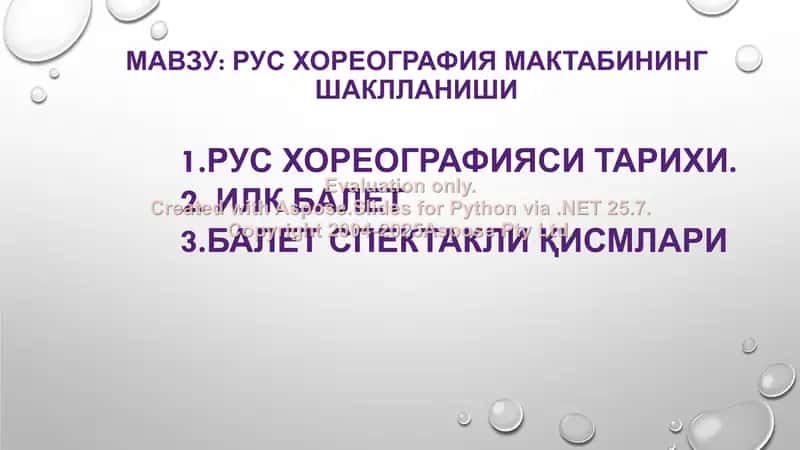 Rus xoreografiya maktabining shakllanishi 2