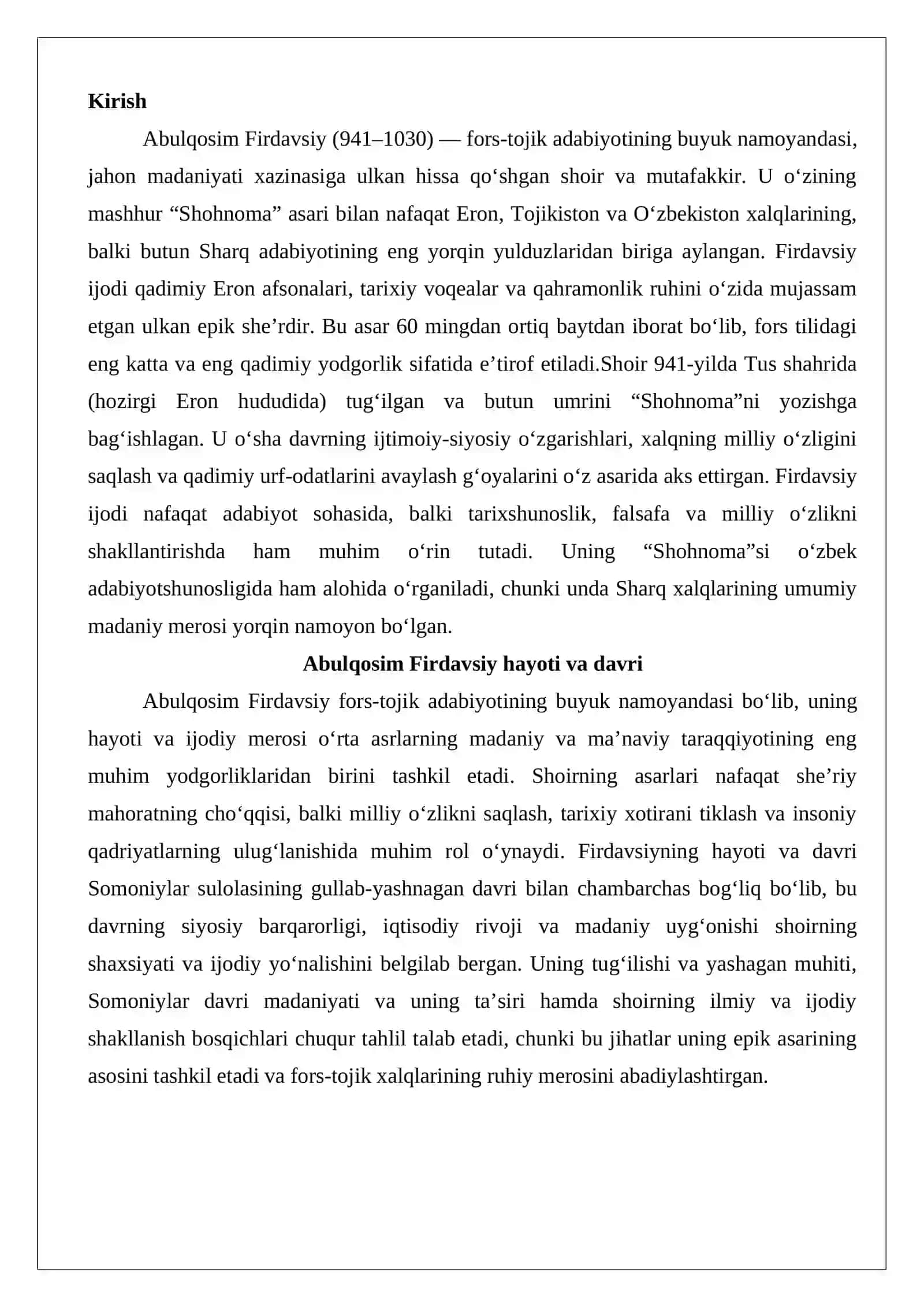 Abulqosim Firdavsiy (941–1030) 2