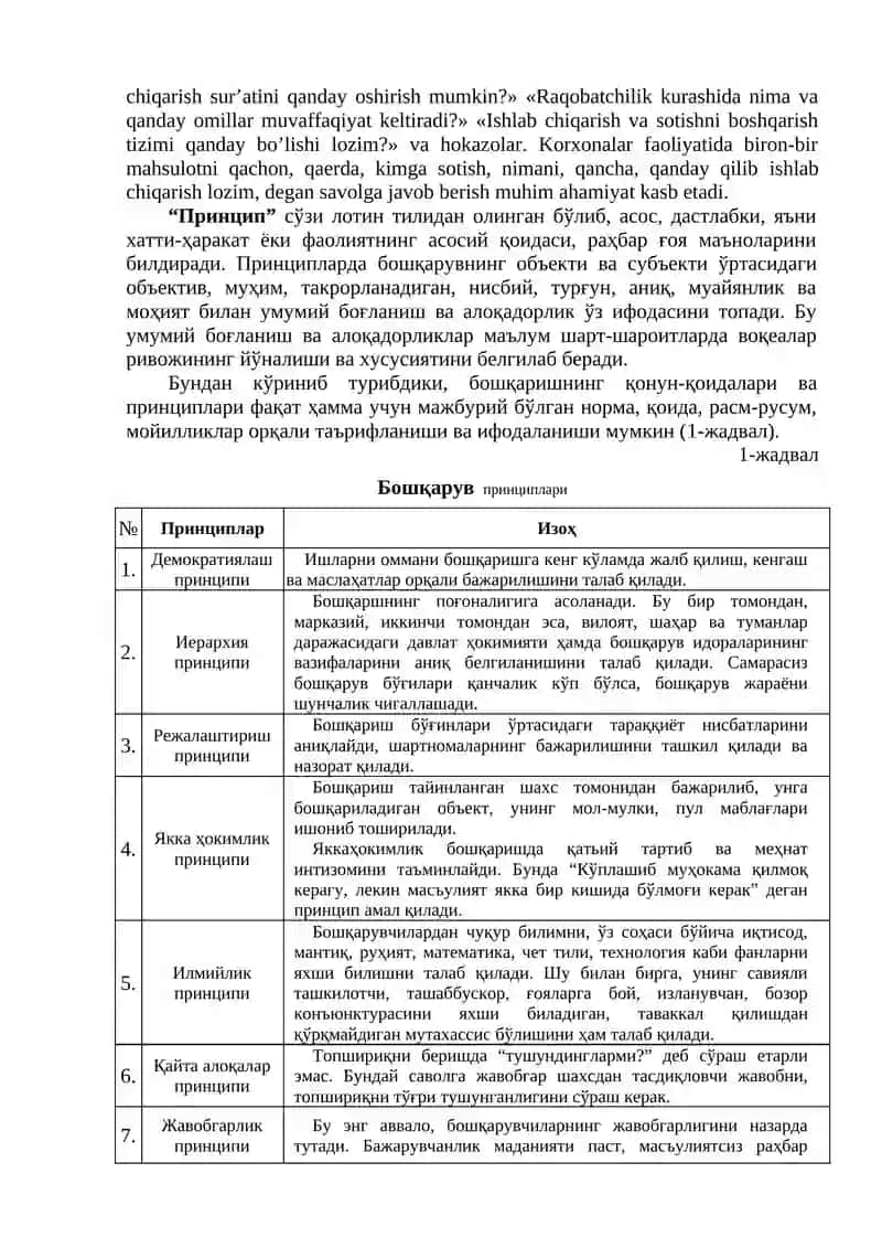 Korxona faoliyatini boshqarish asoslari 2