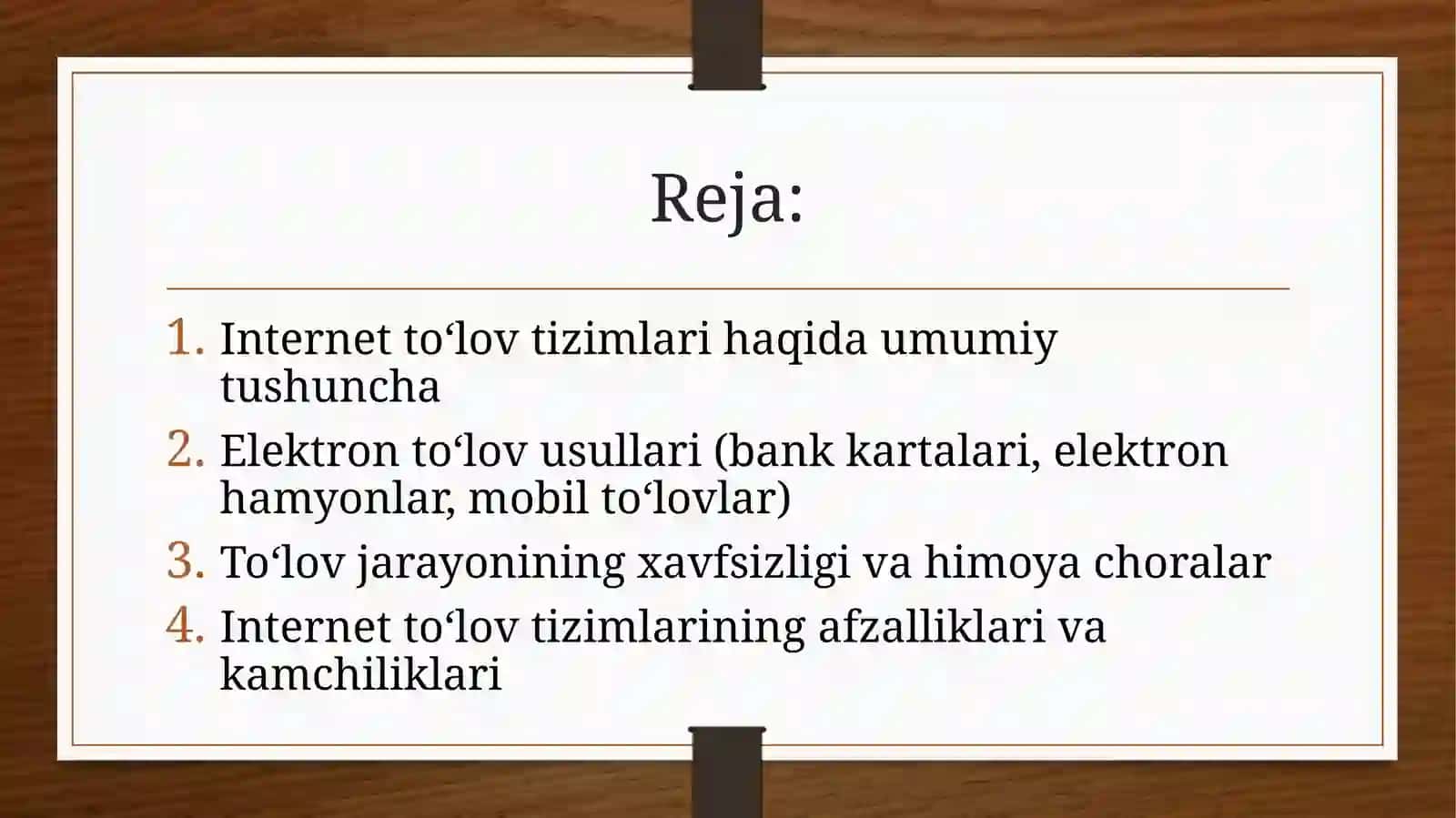 Internet muhitida to‘lovlarni tashkillashtirish 2