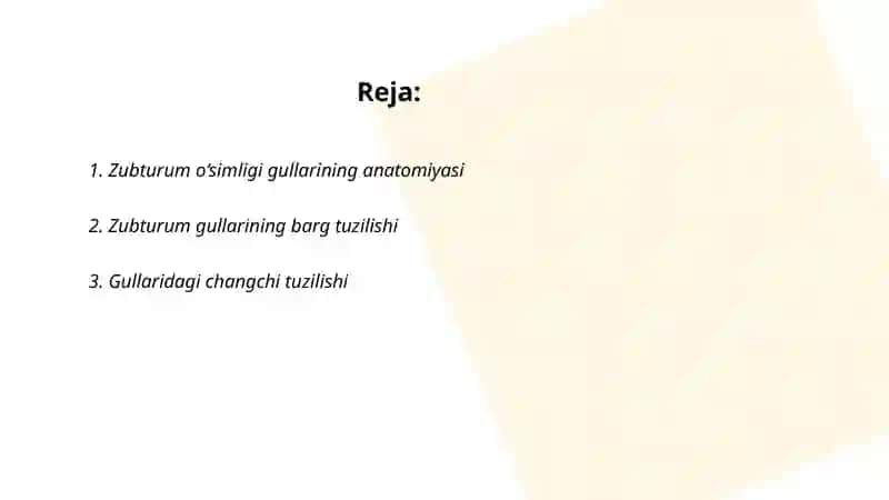 Zubturum o‘simligi gullarining anatomiyasi 2