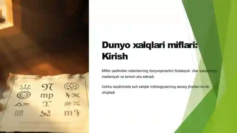 Dunyo xalqlari miflari: Kirish 2