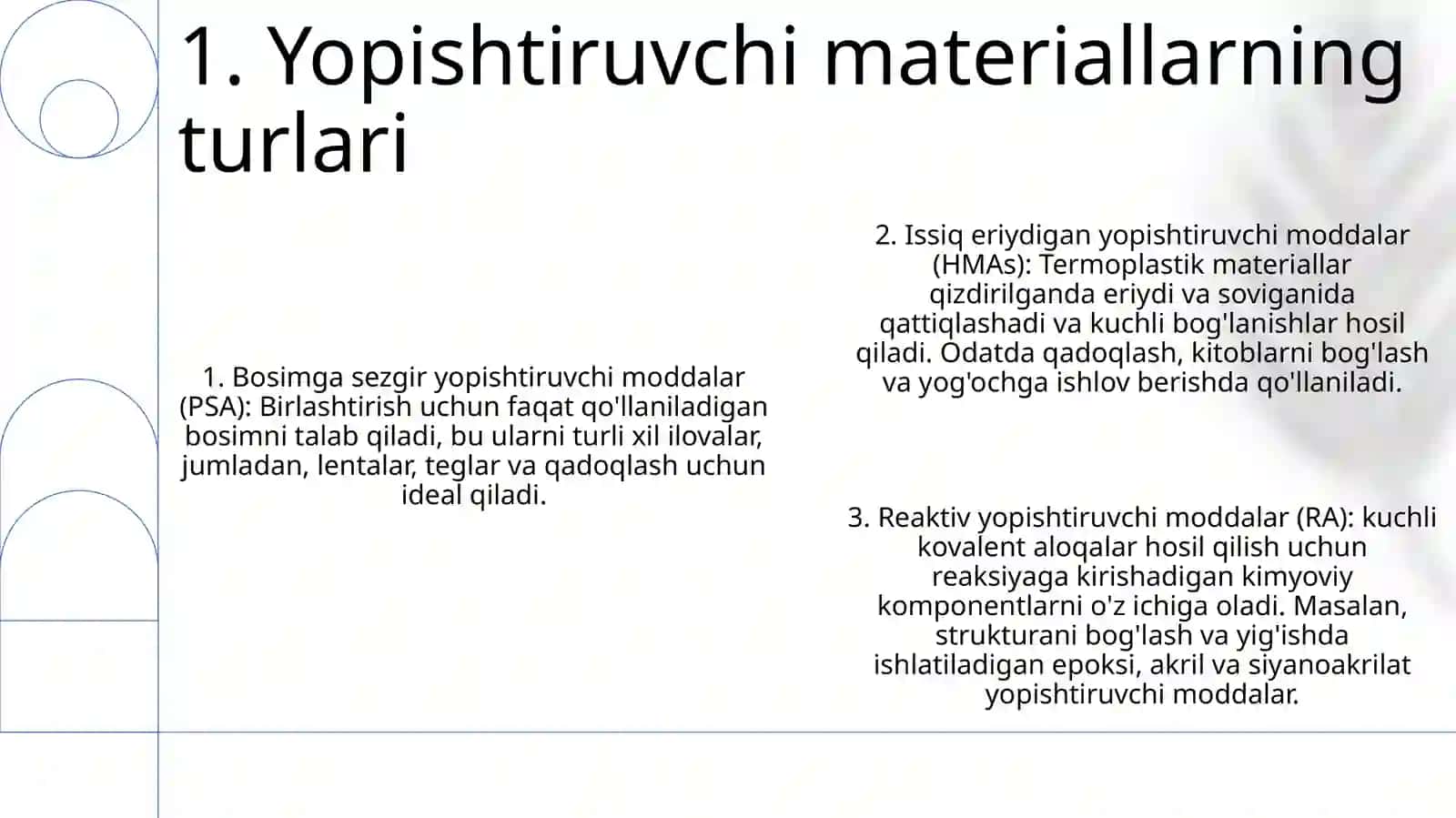 Yelimlovchi Material Klaffikatsiyasi 2