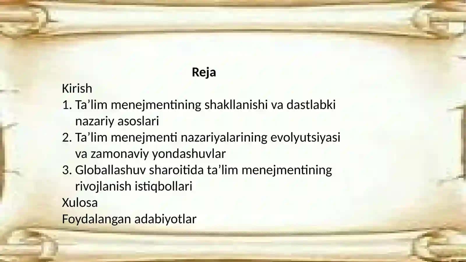 Ta'lim menejmenti nazariyalarining rivojlanish bosqichlari 2