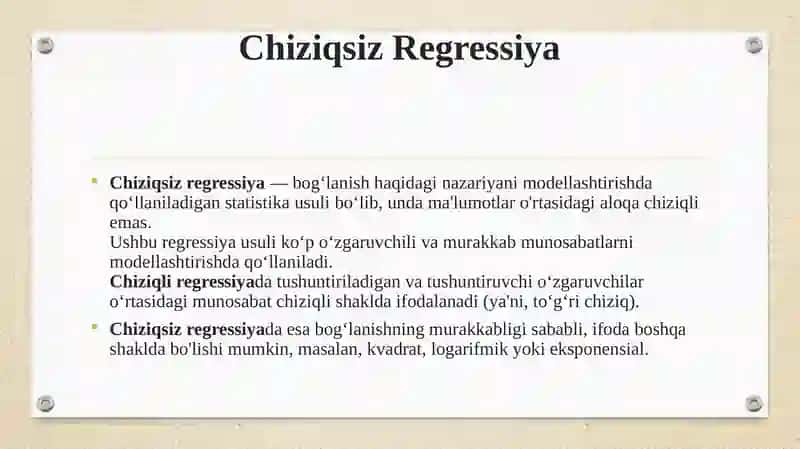 Сhiziqsiz regressiya 2