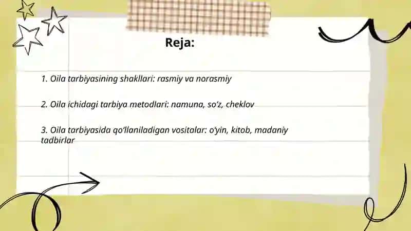 Oila tarbiyasi shakl, metod va vositalari 2