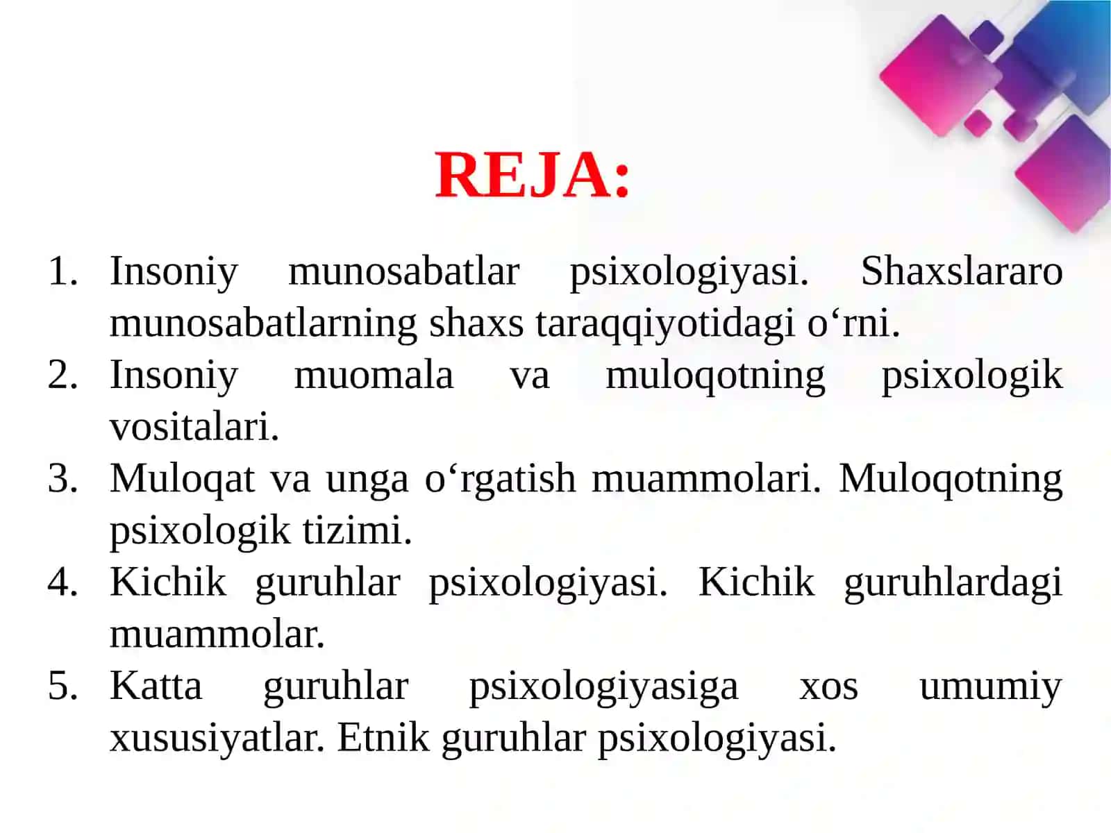 Muloqot.Guruh psixologiyasi 2