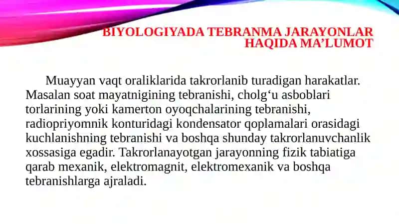 Biologiyadagi tebranma jarayonlar 2