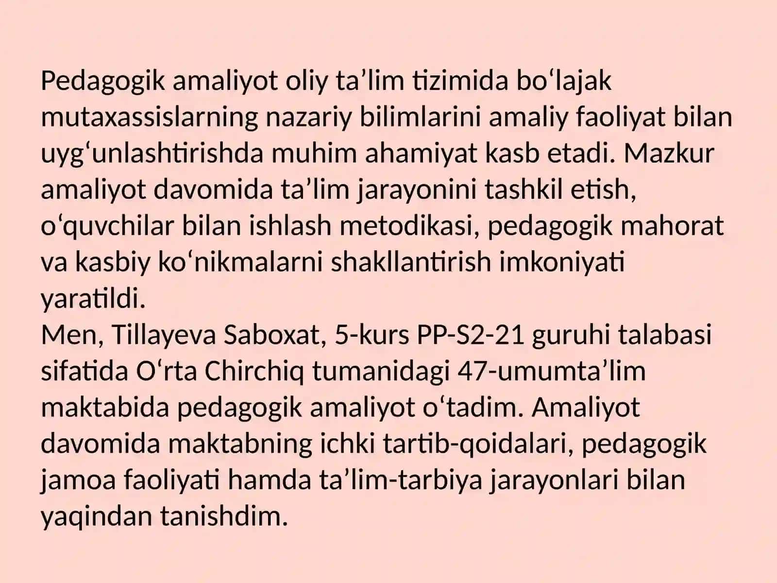 Pedagogik amaliyot oliy ta’lim tizimi 2