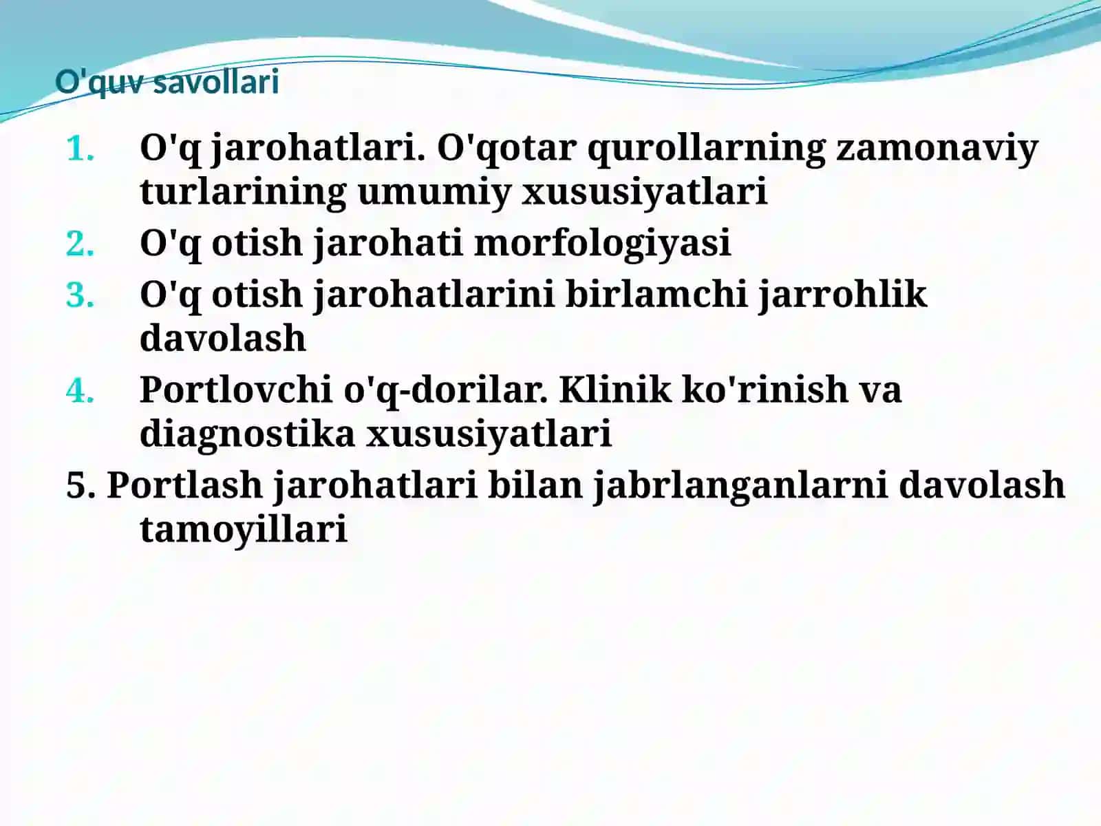 Zamonaviy o'q-dorilarning halokatli ta'sirining xususiyatlari 2