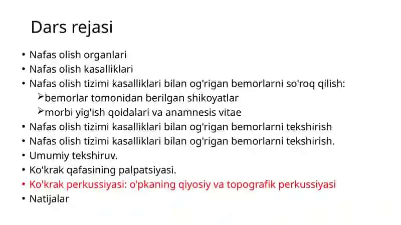 Nafas olish tizimi kasalliklari 2