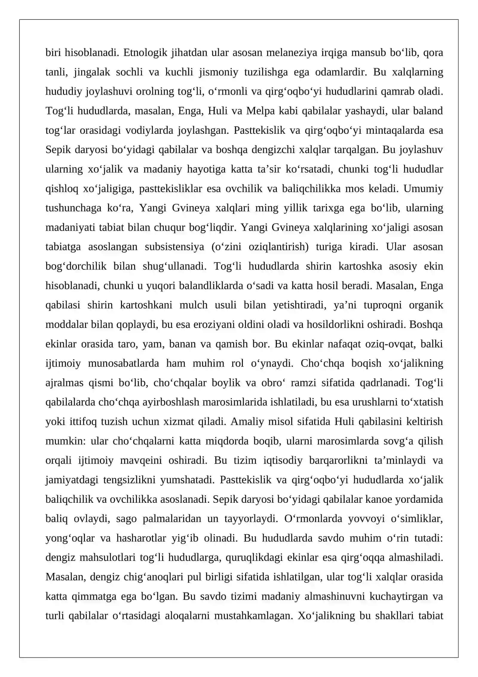 Yangi Gvineya xalqlari xoʻjaligi va madaniyati 2