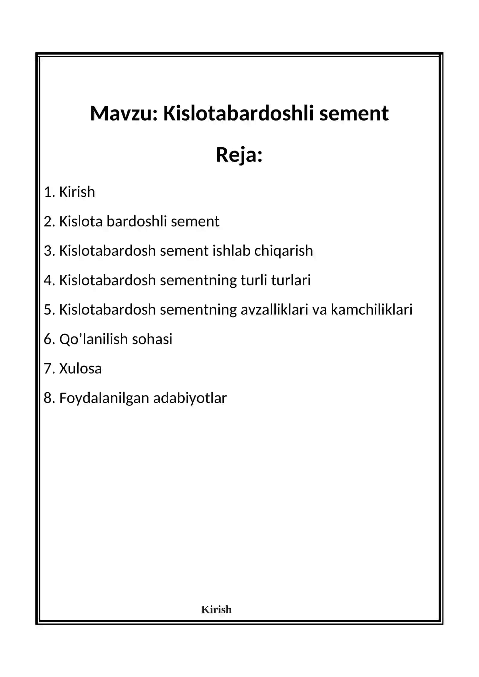 Kislotabardoshli sement 2