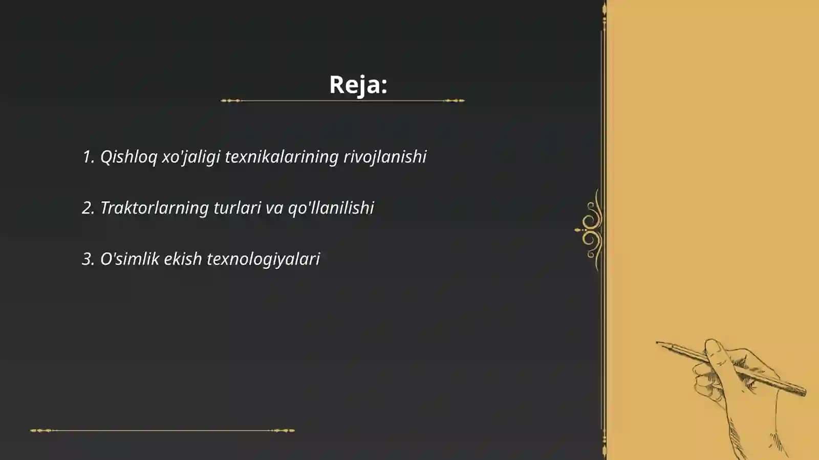 Qishloq xo'jaligida mexanizatsiyalashtirish 2