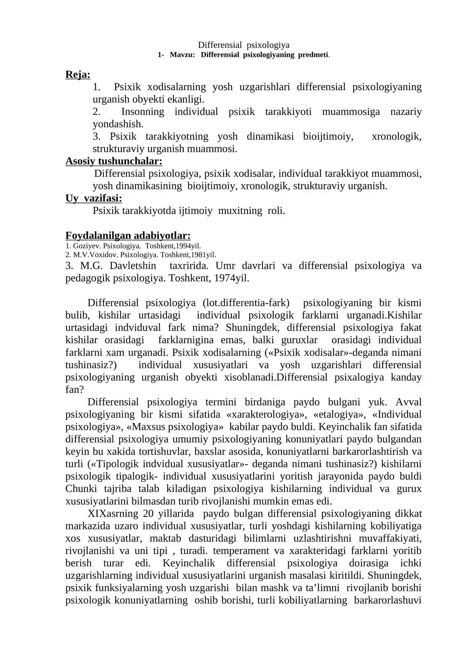 Differensial psixologiyaning predmeti 2