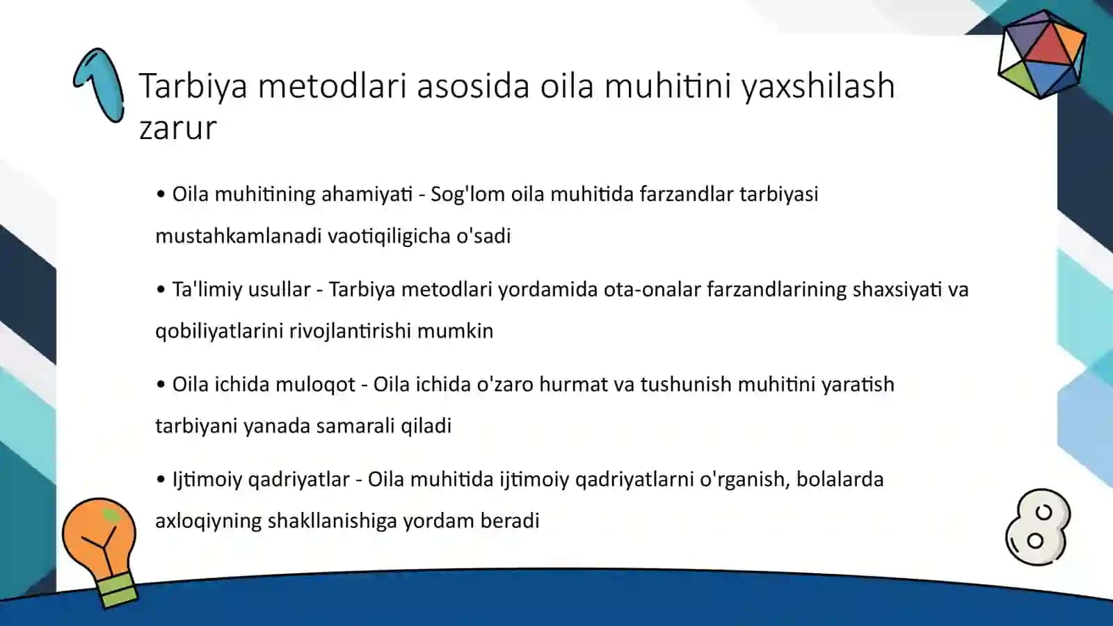 Tarbiya metodlari va vositalari 2