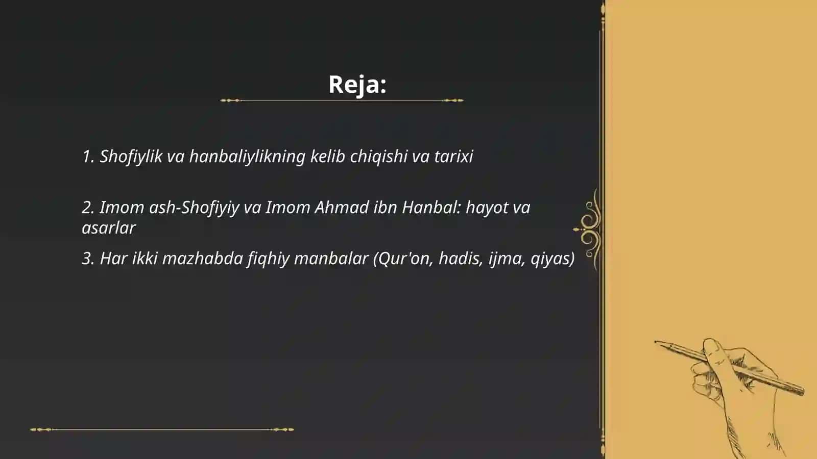 Shofiylik va hanbaliylik 2